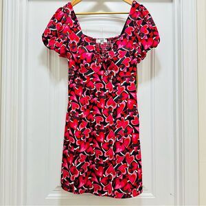 Madden NYC Juniors Heart Dress with Balloon Sleeves NEW